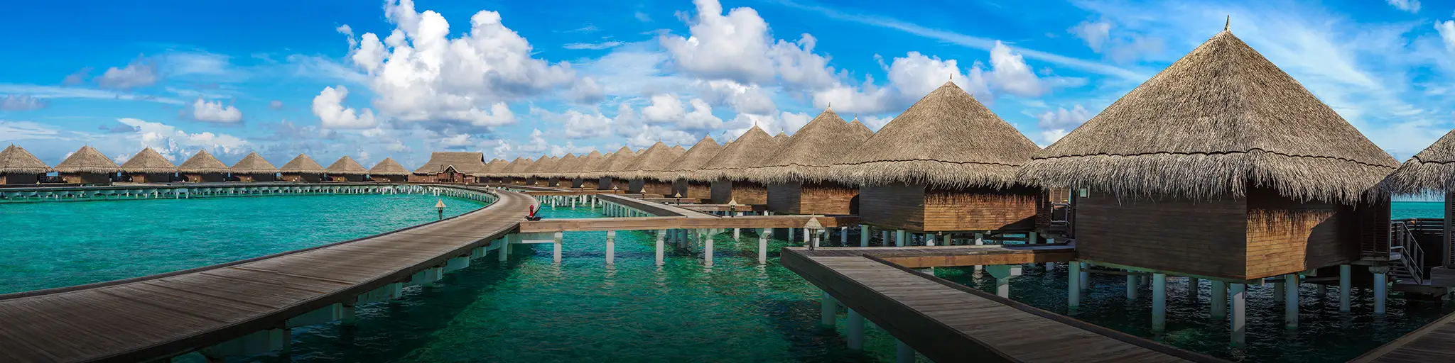 Water bungalows, in the Maldives