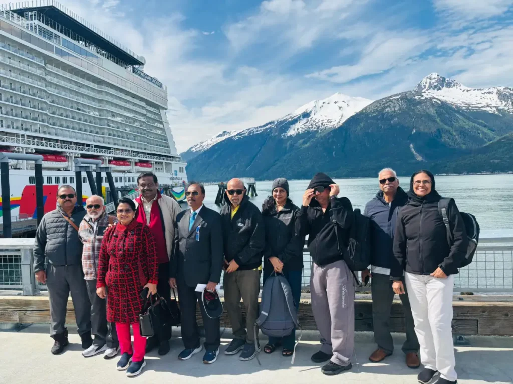 Snowy Mountains & Cruise Ship, Alaska