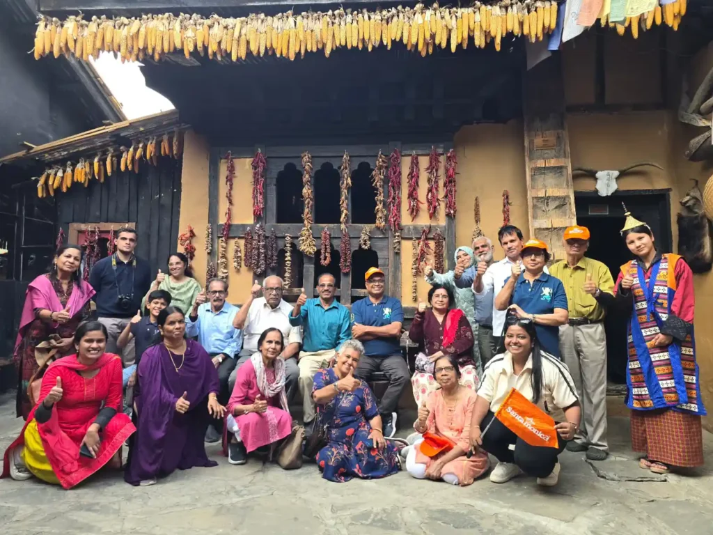 Visitors touring Bhutan heritage attraction