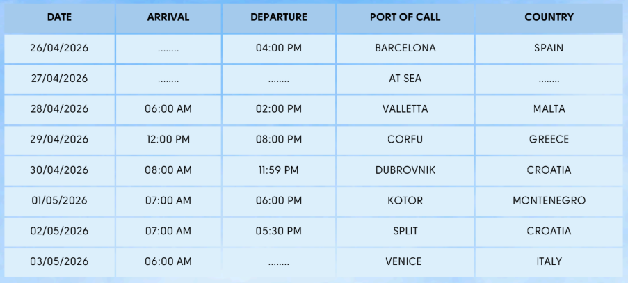 cruise-itinerary