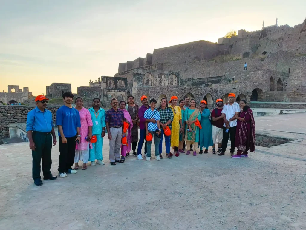 Visters posing for a Group Photo at Gulconda Fort